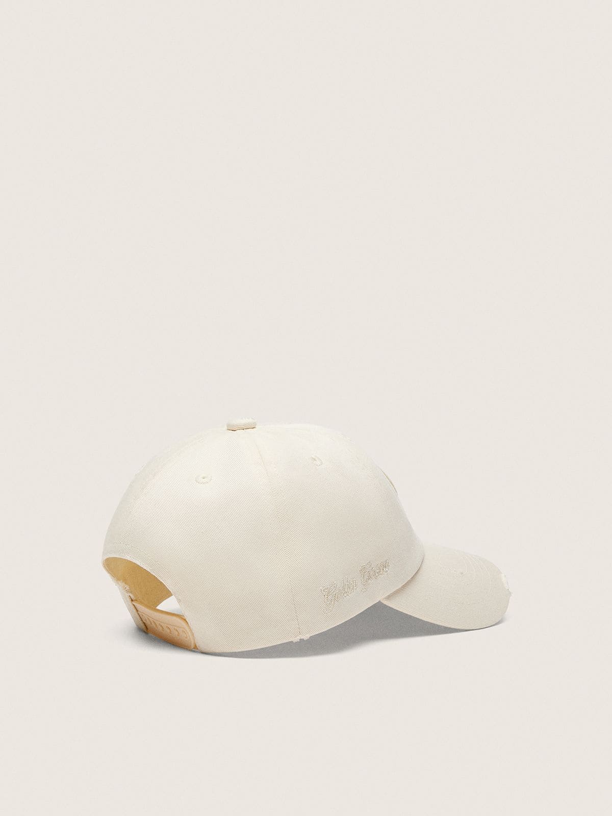 Journey baseball cap in white cotton twill with patch and Golden Goose embroidery - Golden Goose Kids