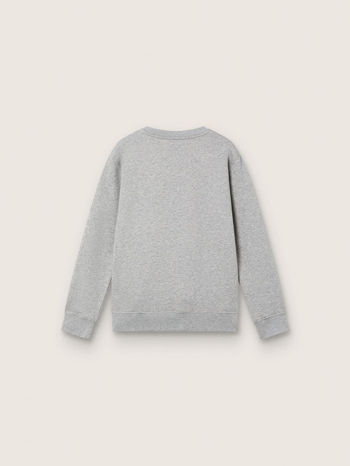 Journey crew neck sweatshirt for boys in gray melange cotton with mascot print - Golden Goose Kids