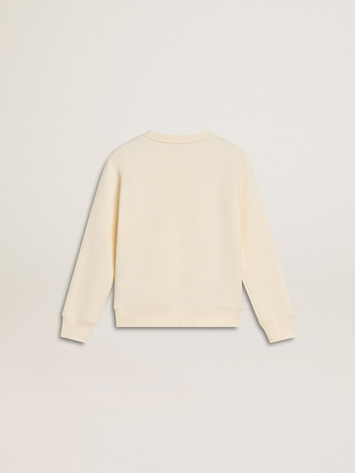 Sweatshirt in aged white with multicolor Golden lettering on the front - Golden Goose Kids