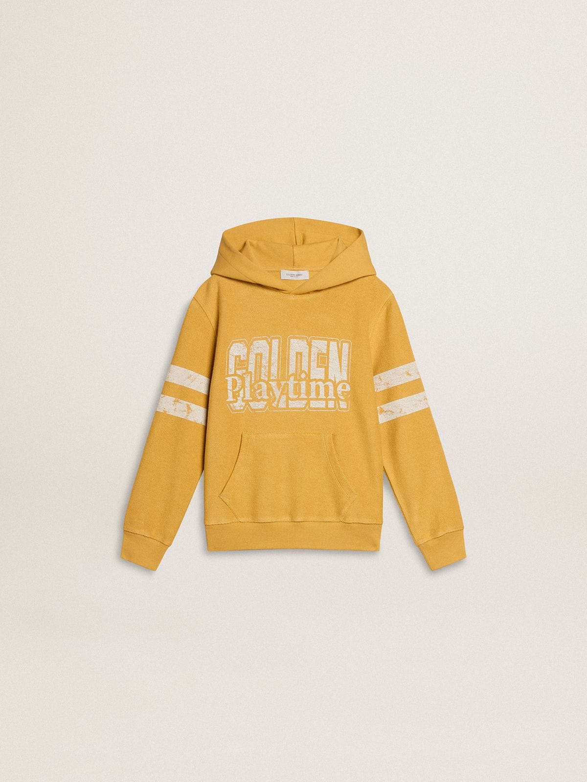 Kids’ yellow sweatshirt with vintage print - Golden Goose Kids