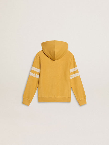 Kids’ yellow sweatshirt with vintage print - Golden Goose Kids
