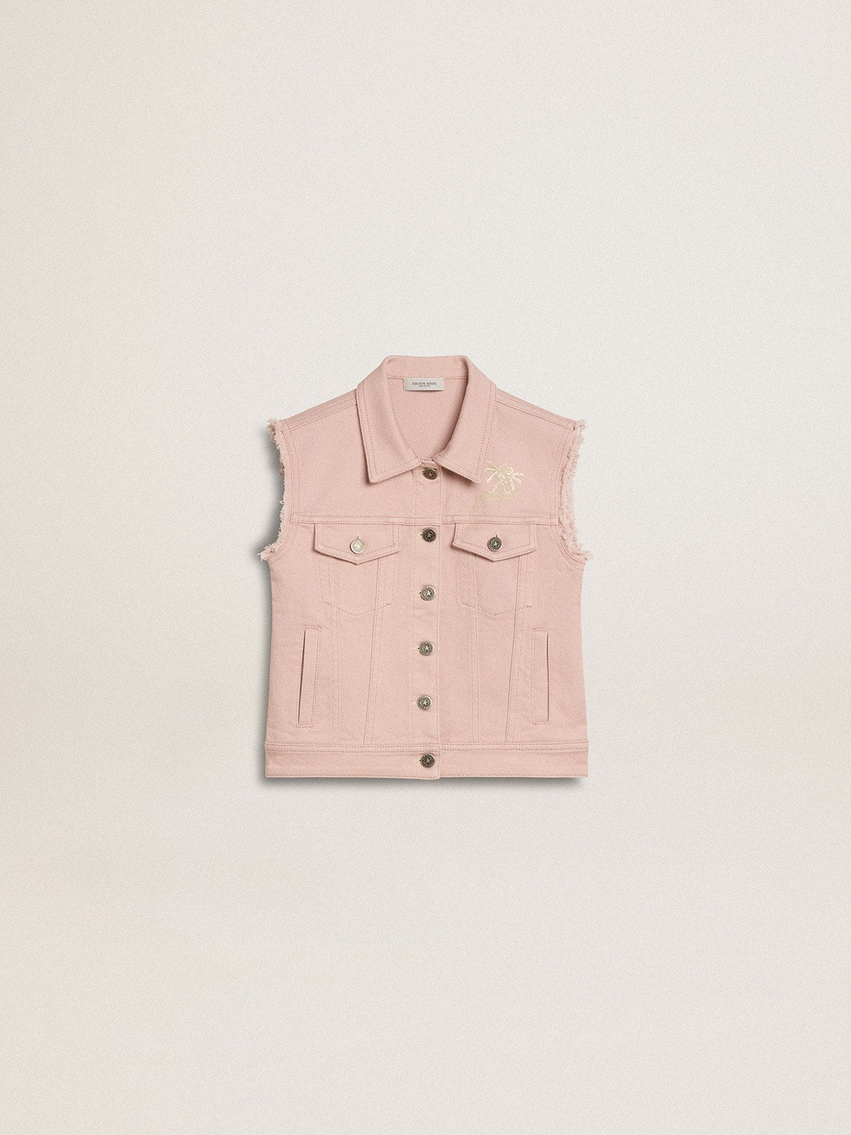 Girls' pink denim vest - Golden Goose Kids