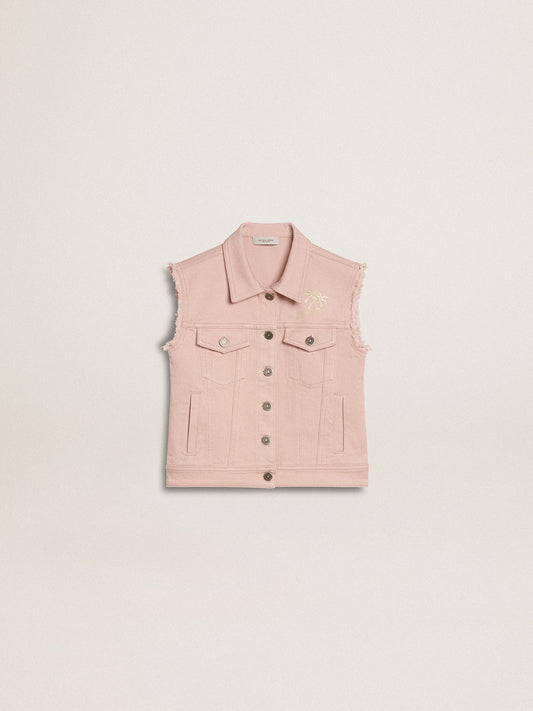 Girls' pink denim vest - Golden Goose Kids
