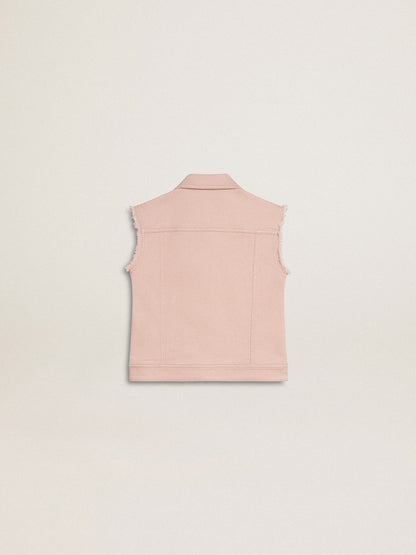Girls' pink denim vest - Golden Goose Kids