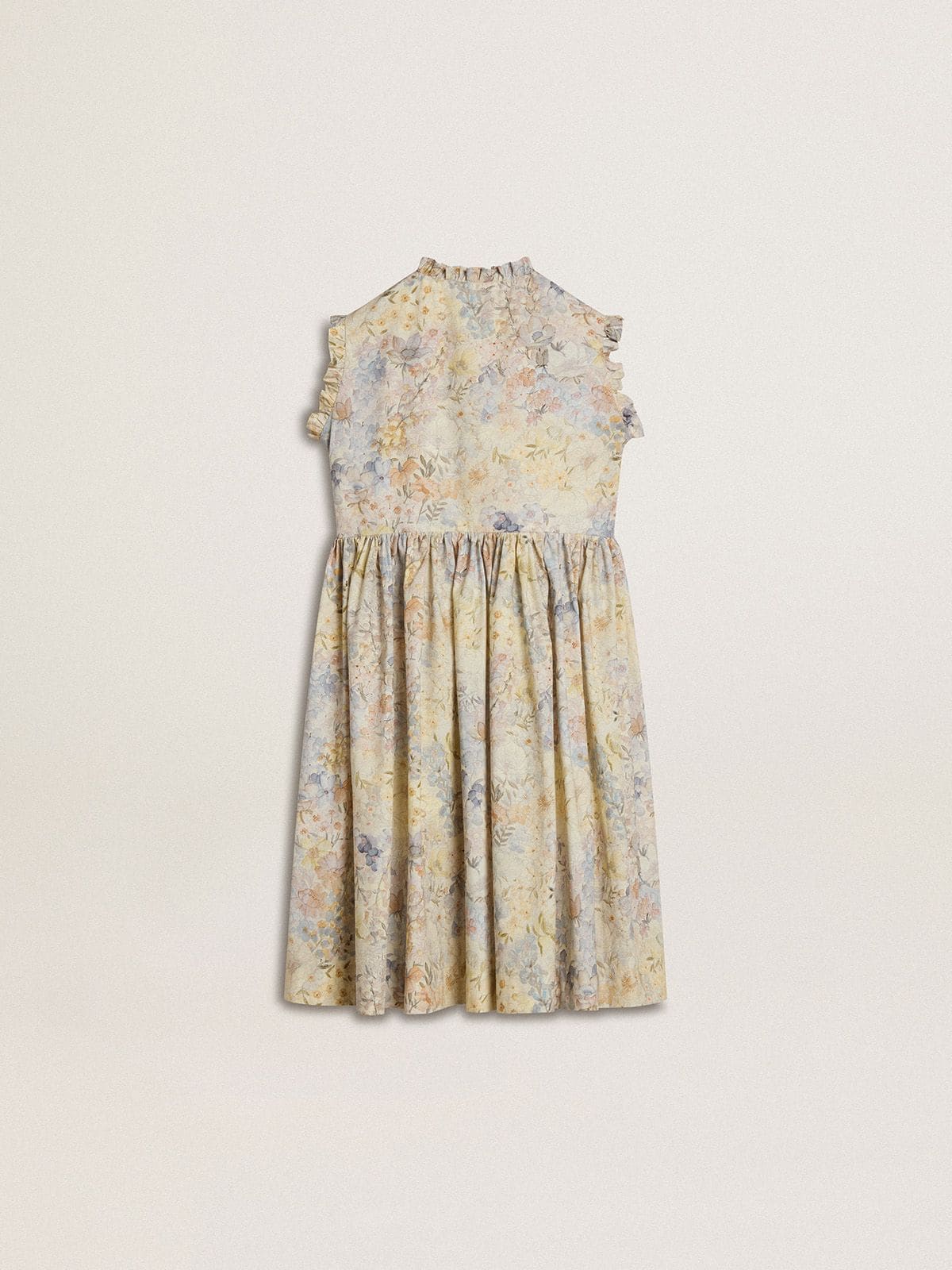 Girls' cotton midi dress with multicolor floral print - Golden Goose Kids