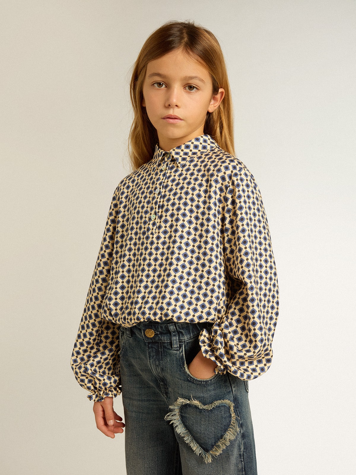 Girls' polo shirt with geometric print - Golden Goose Kids