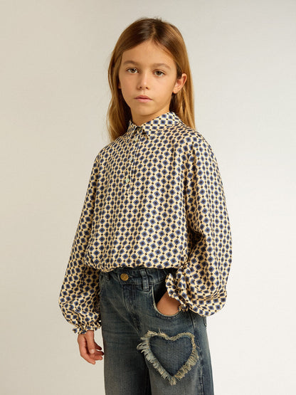 Girls' polo shirt with geometric print - Golden Goose Kids