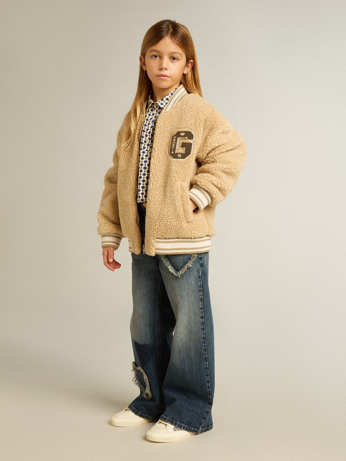 Girls' polo shirt with geometric print - Golden Goose Kids