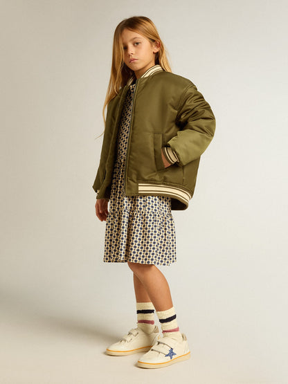 Girls' dress with geometric print and removable collar - Golden Goose Kids