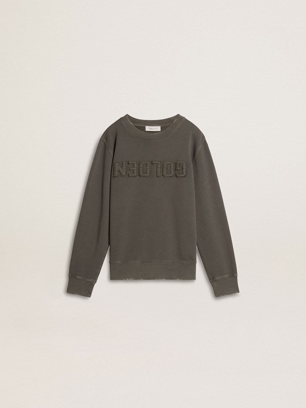 Kids’ gray sweatshirt with raised logo - Golden Goose Kids