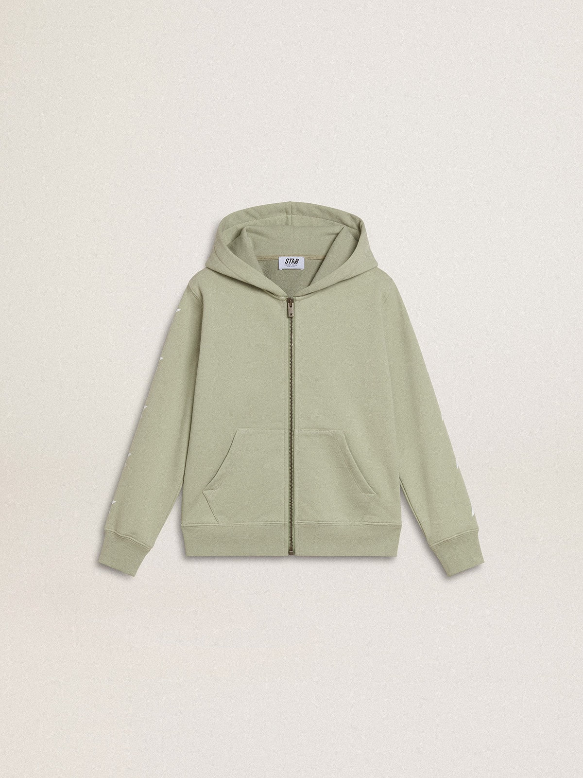 Light green sweatshirt with zip fastening - Golden Goose Kids