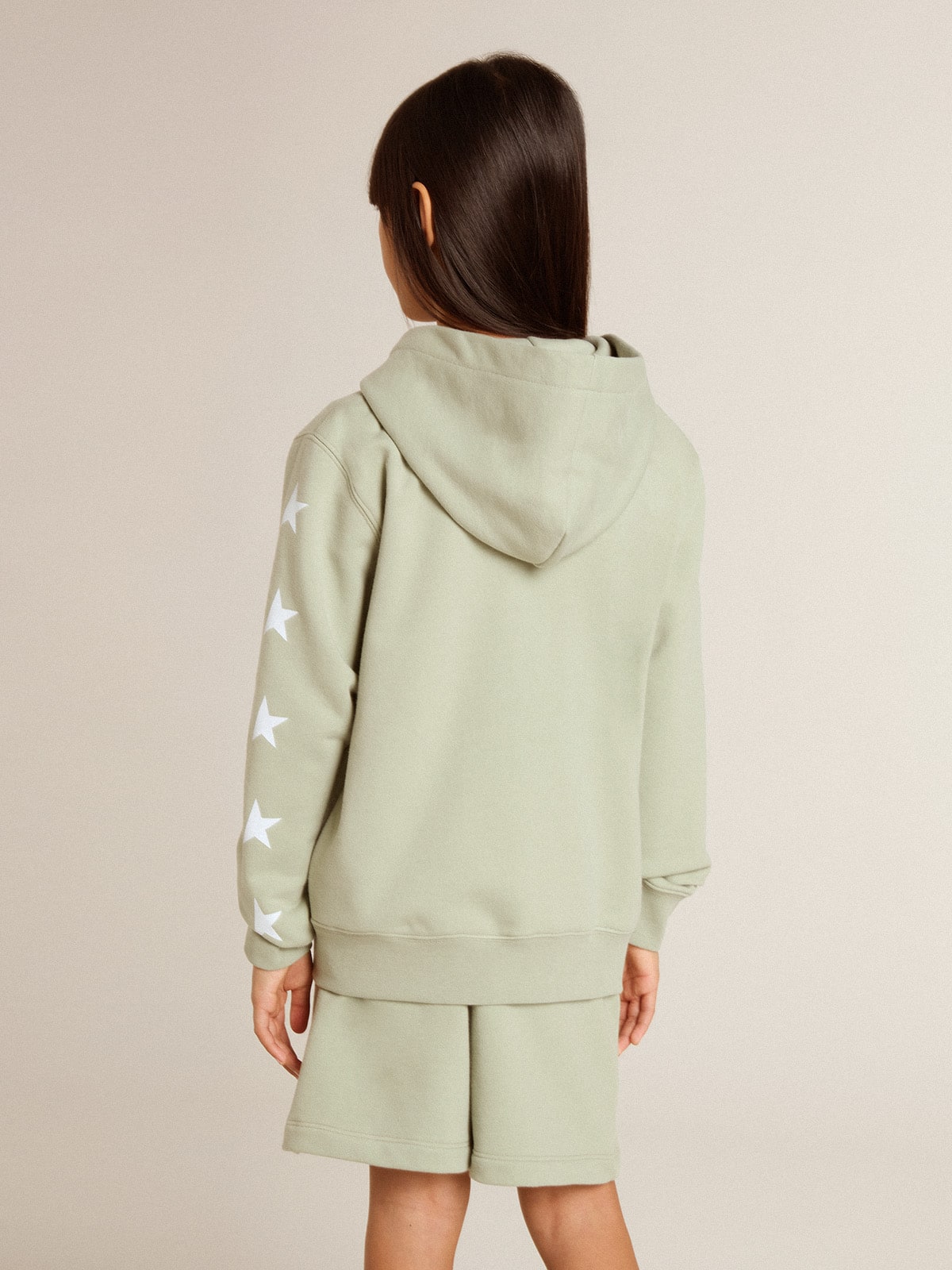 Light green sweatshirt with zip fastening - Golden Goose Kids