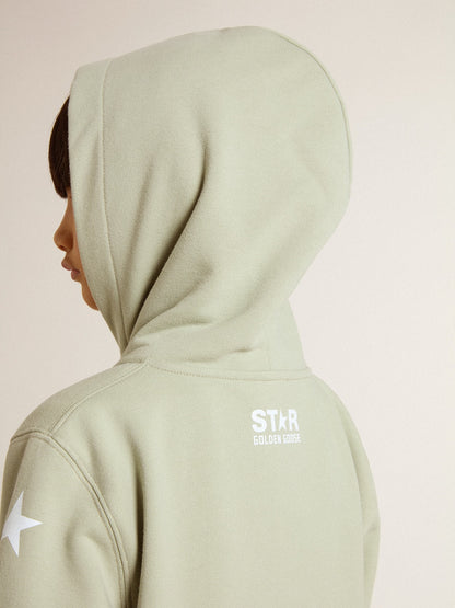 Light green sweatshirt with zip fastening - Golden Goose Kids