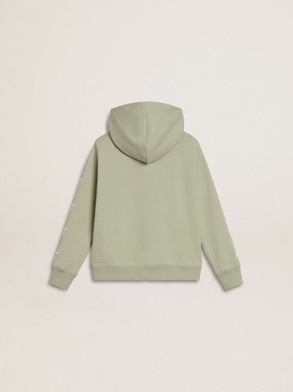 Light green sweatshirt with zip fastening - Golden Goose Kids