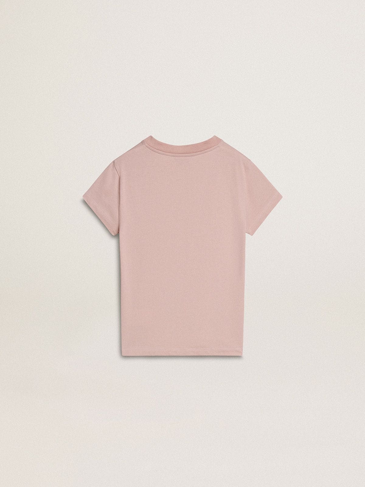 Girls' pink T-shirt with white print - Golden Goose Kids