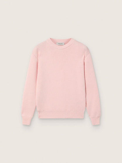 Unisex pink ribbed Golden sweater for kids with Golden logo on the back - Golden Goose Kids