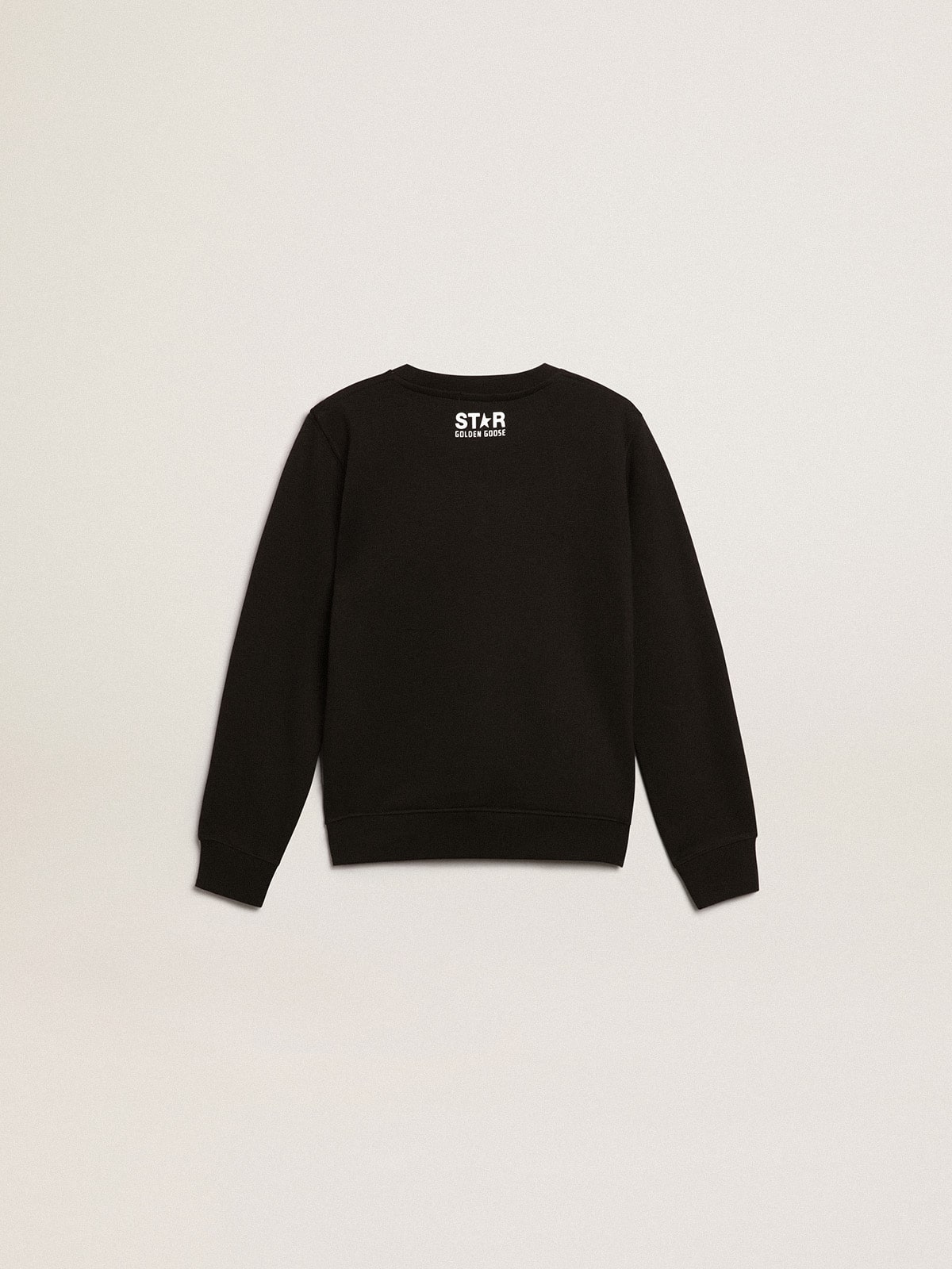 Boys’ black sweatshirt with white maxi star on the front - Golden Goose Kids