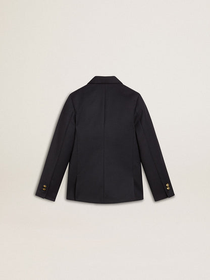 Boys' dark blue double-breasted blazer - Golden Goose Kids