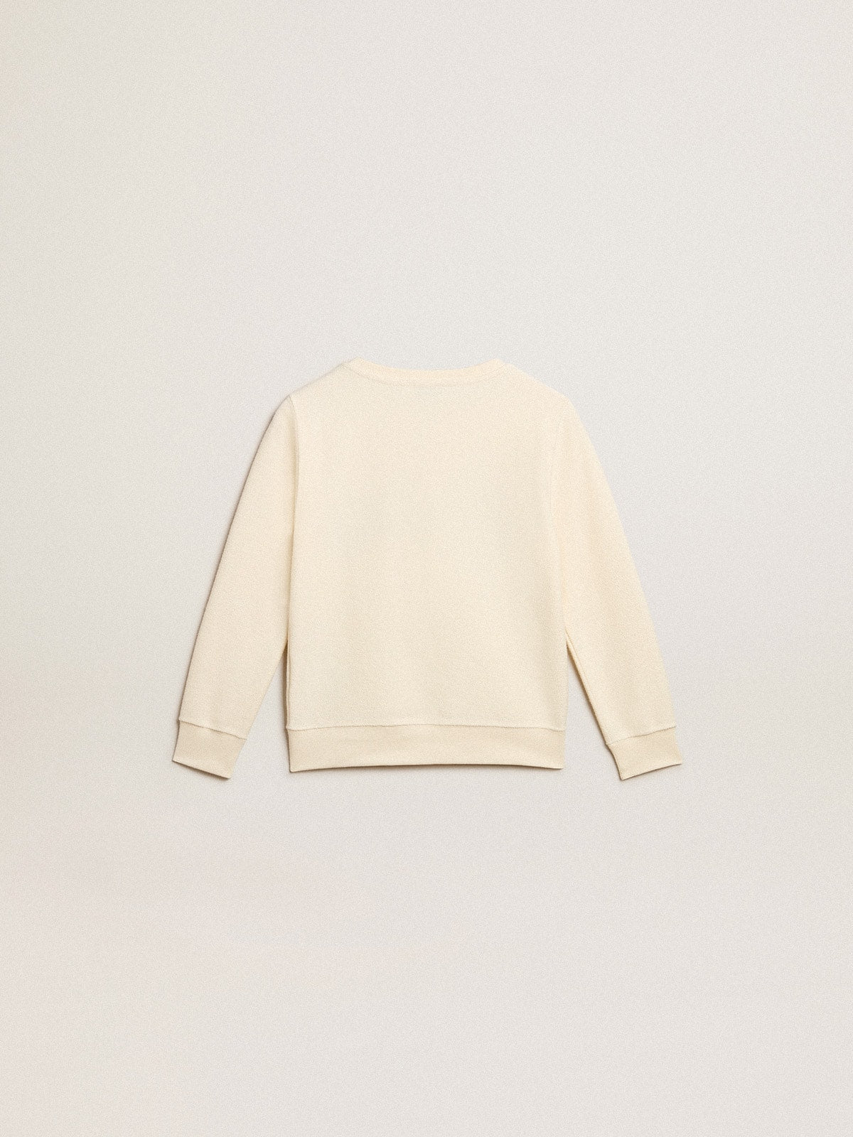 Sweatshirt in aged white with multicolor Golden lettering on the front - Golden Goose Kids