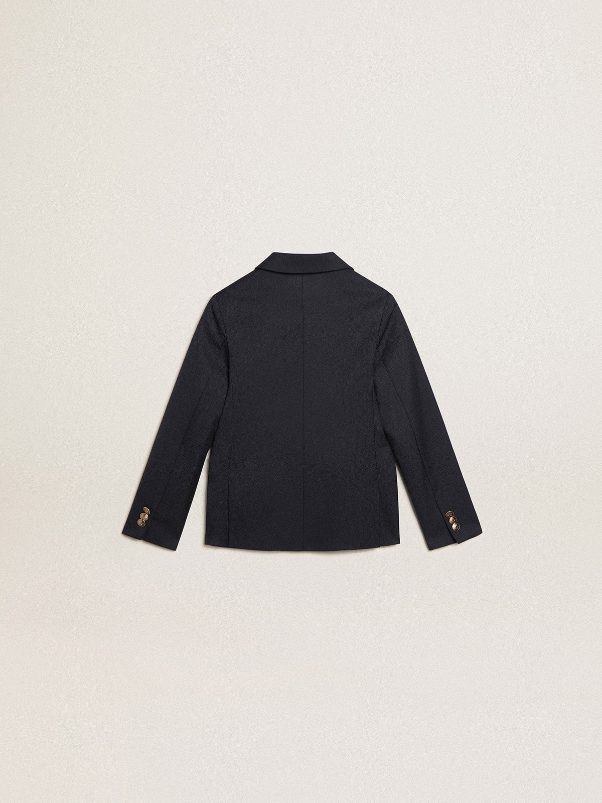 Boys’ dark blue double-breasted buttoned blazer - Golden Goose Kids