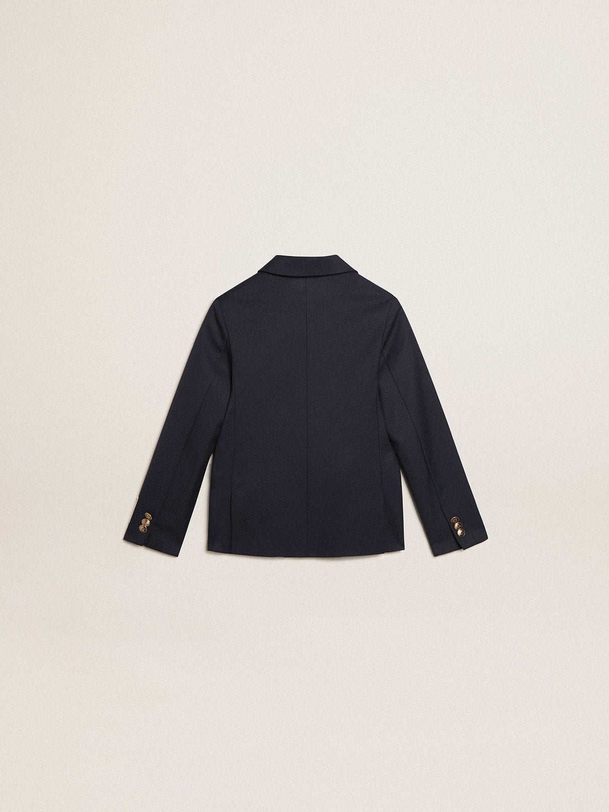 Boys’ dark blue double-breasted buttoned blazer - Golden Goose Kids