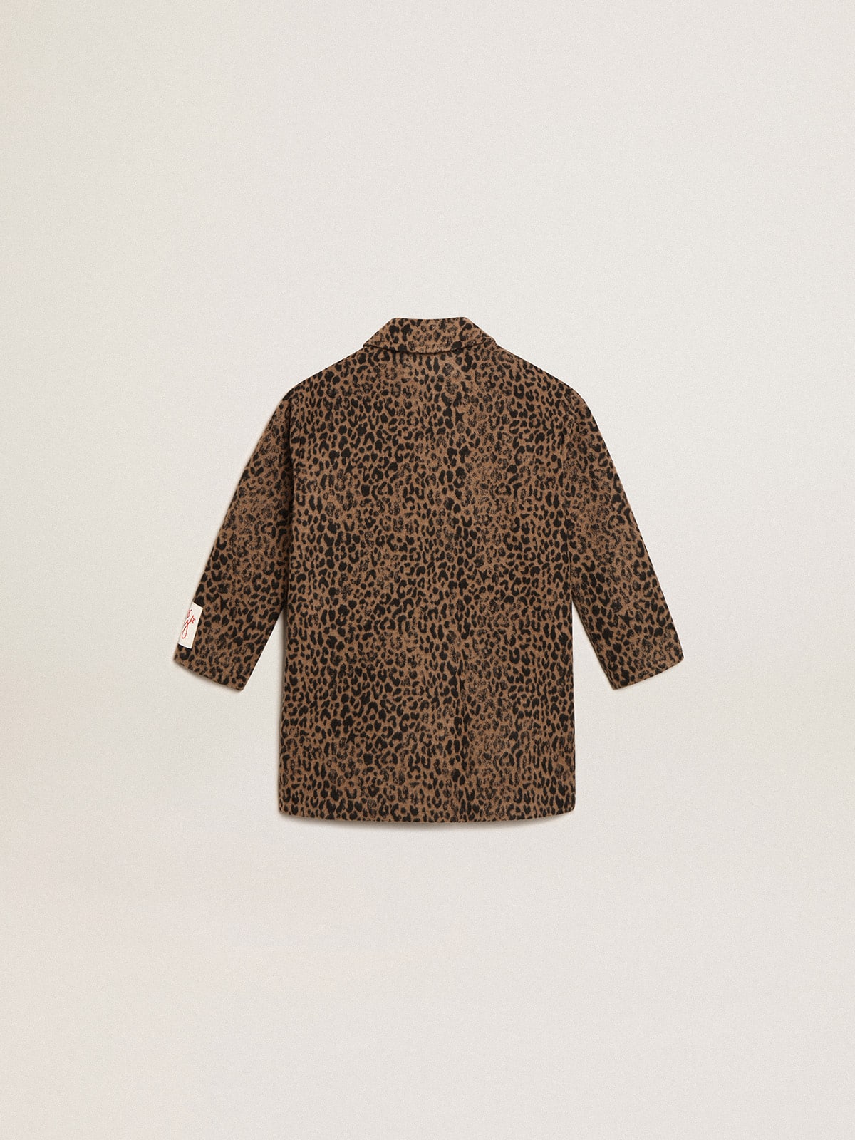 Girls’ single-breasted coat in wool with jacquard animal print - Golden Goose Kids