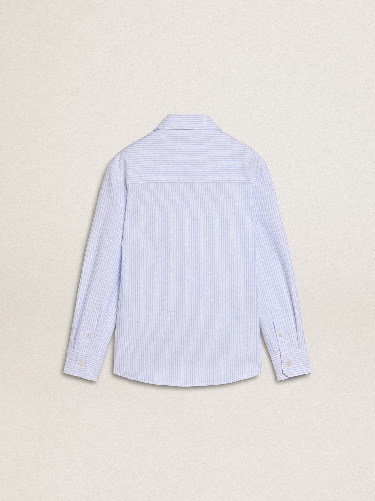 Girls’ striped shirt with embroidered lettering on the pocket - Golden Goose Kids