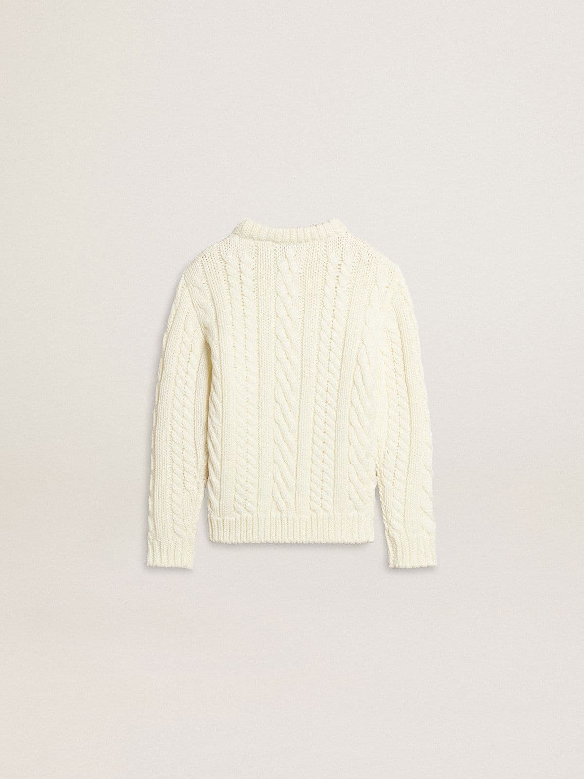 Girls' white wool sweater with pearls - Golden Goose Kids