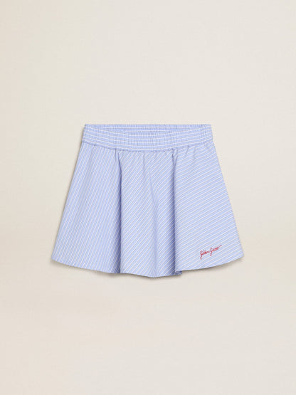 Girls' skirt with light blue stripes - Golden Goose Kids