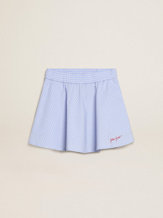Girls' skirt with light blue stripes - Golden Goose Kids