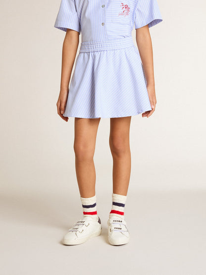 Girls' skirt with light blue stripes - Golden Goose Kids