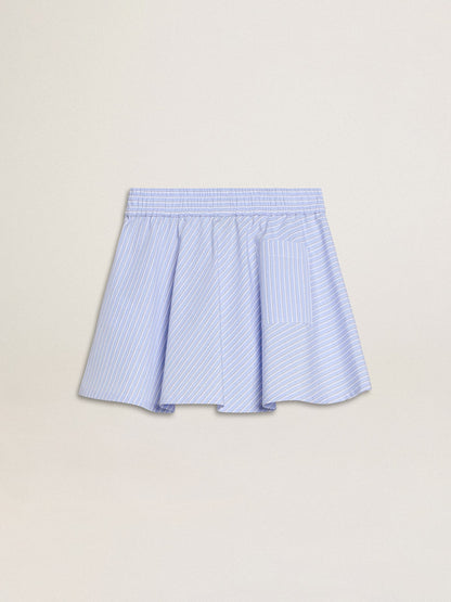 Girls' skirt with light blue stripes - Golden Goose Kids