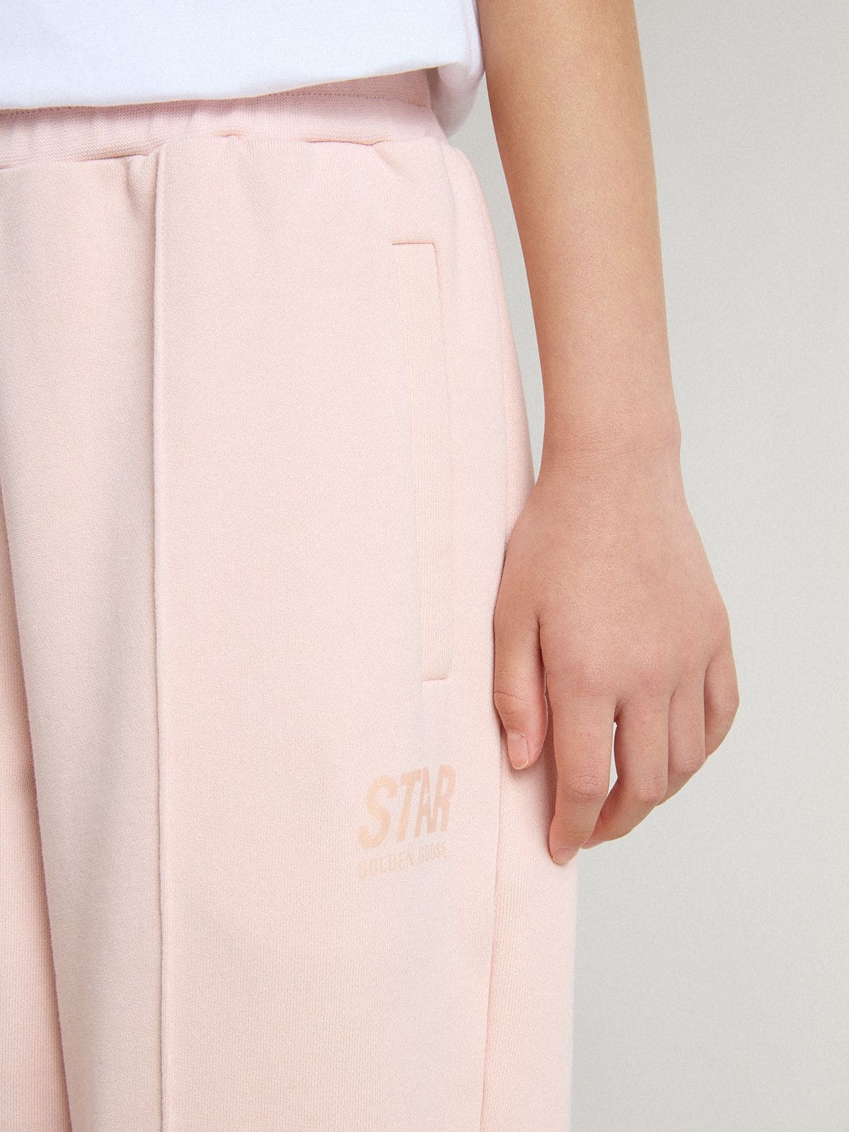 Girls’ pink joggers with print - Golden Goose Kids