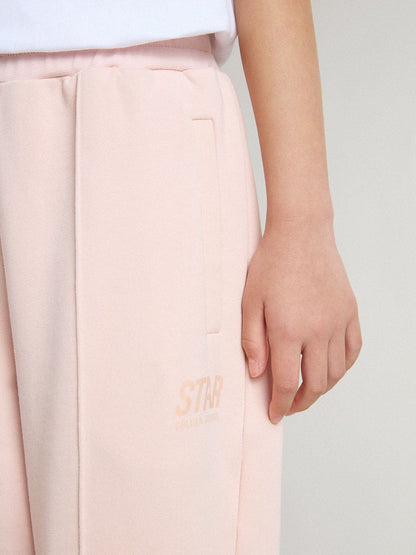 Girls’ pink joggers with print - Golden Goose Kids