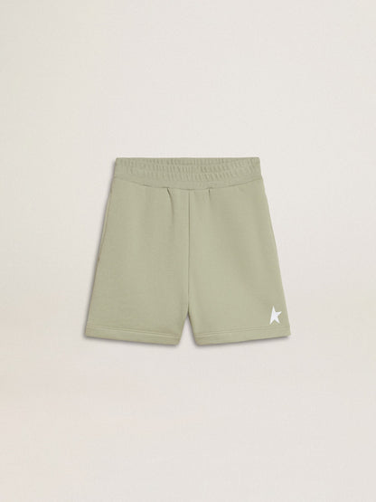 Light green shorts with white star - Golden Goose Kids