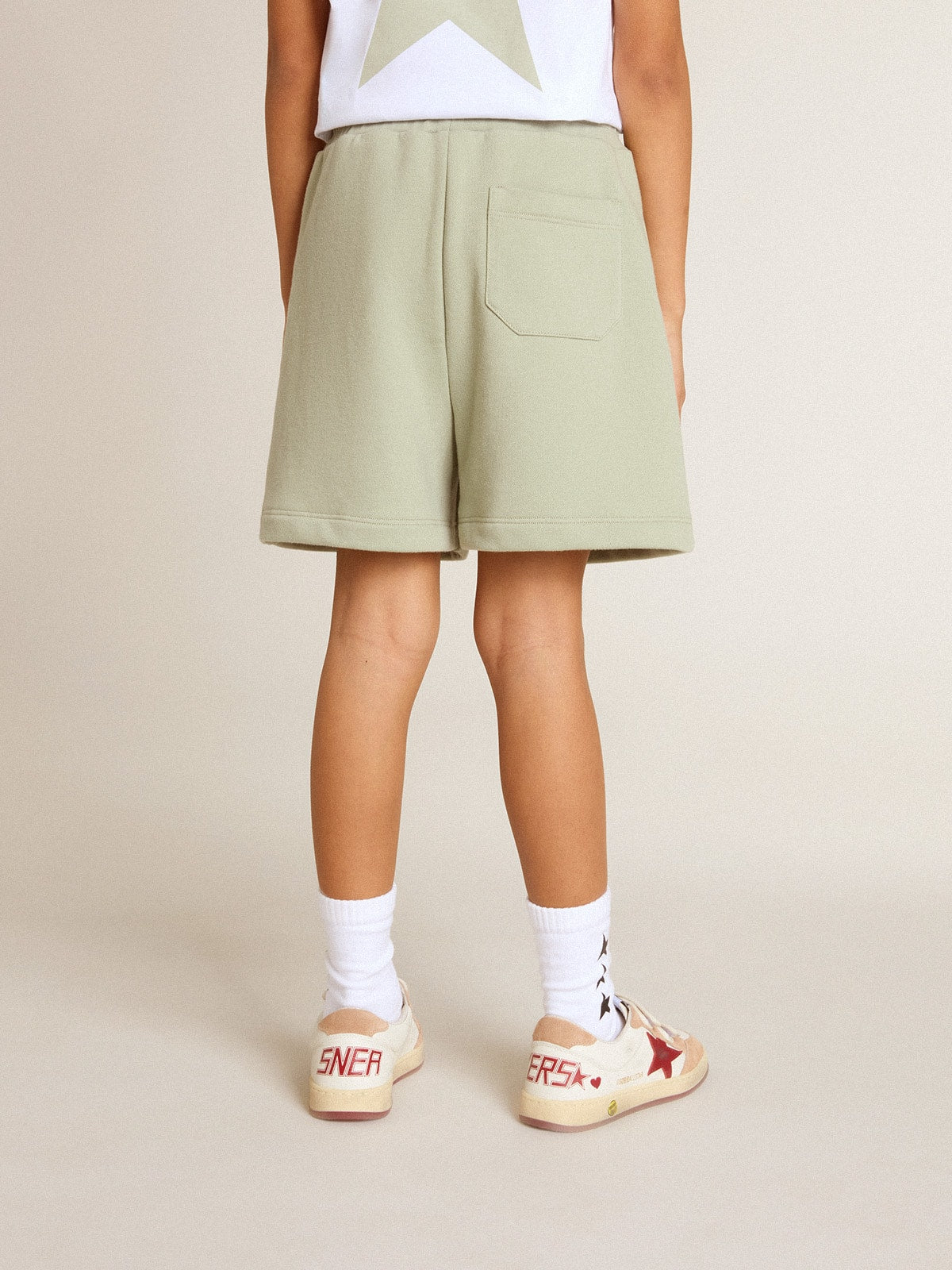 Light green shorts with white star - Golden Goose Kids