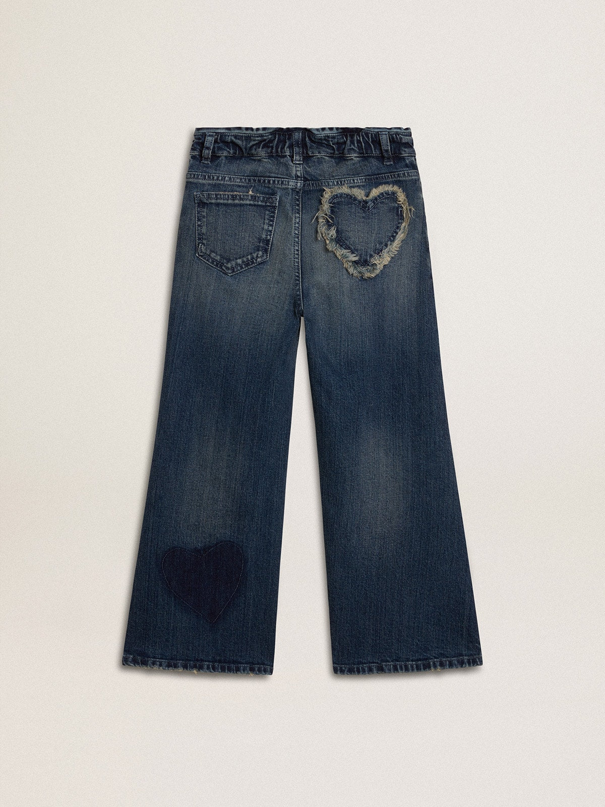 Girls' wide-leg jeans in blue denim - Golden Goose Kids