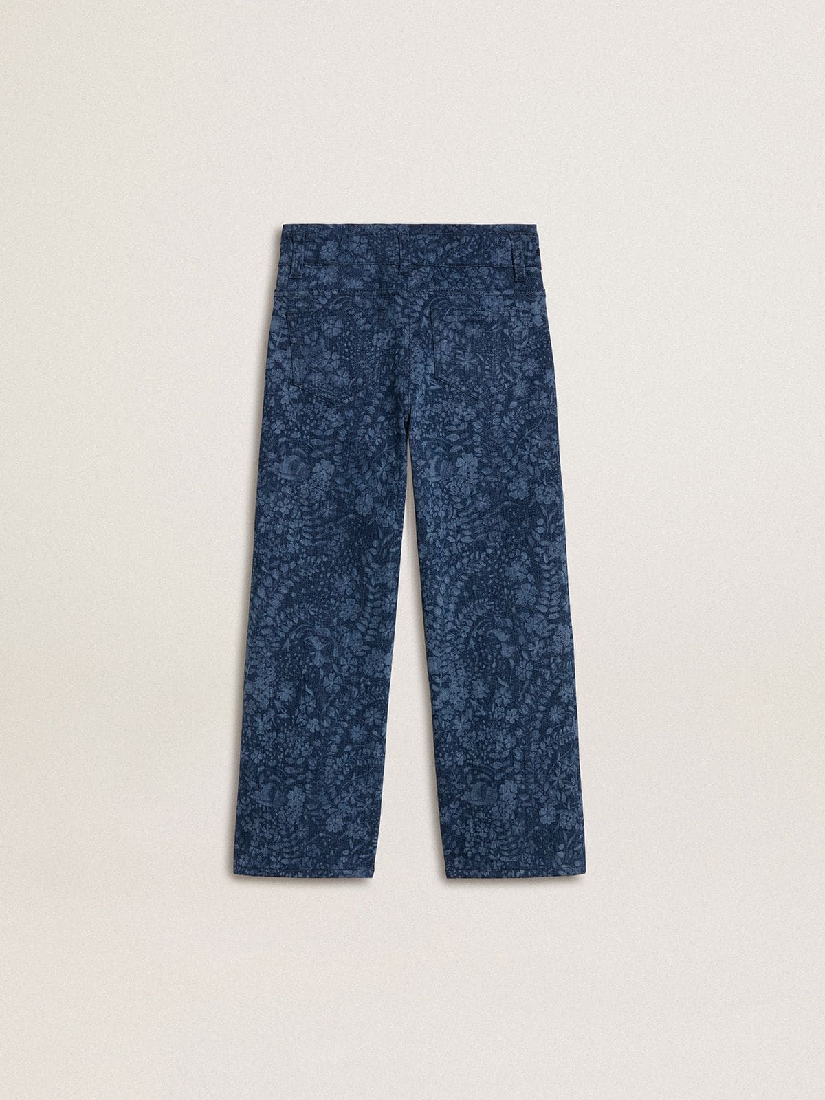 Girls' medium wash wide jeans with print - Golden Goose Kids