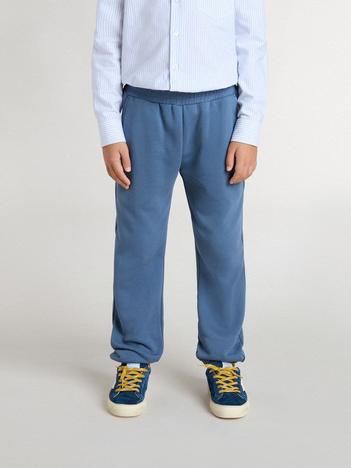 Kids’ blue joggers with embroidery - Golden Goose Kids