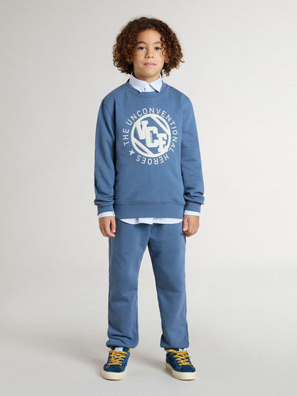 Kids’ blue joggers with embroidery - Golden Goose Kids