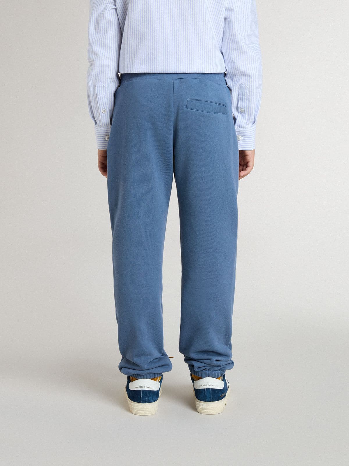 Kids’ blue joggers with embroidery - Golden Goose Kids