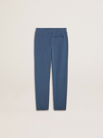 Kids’ blue joggers with embroidery - Golden Goose Kids