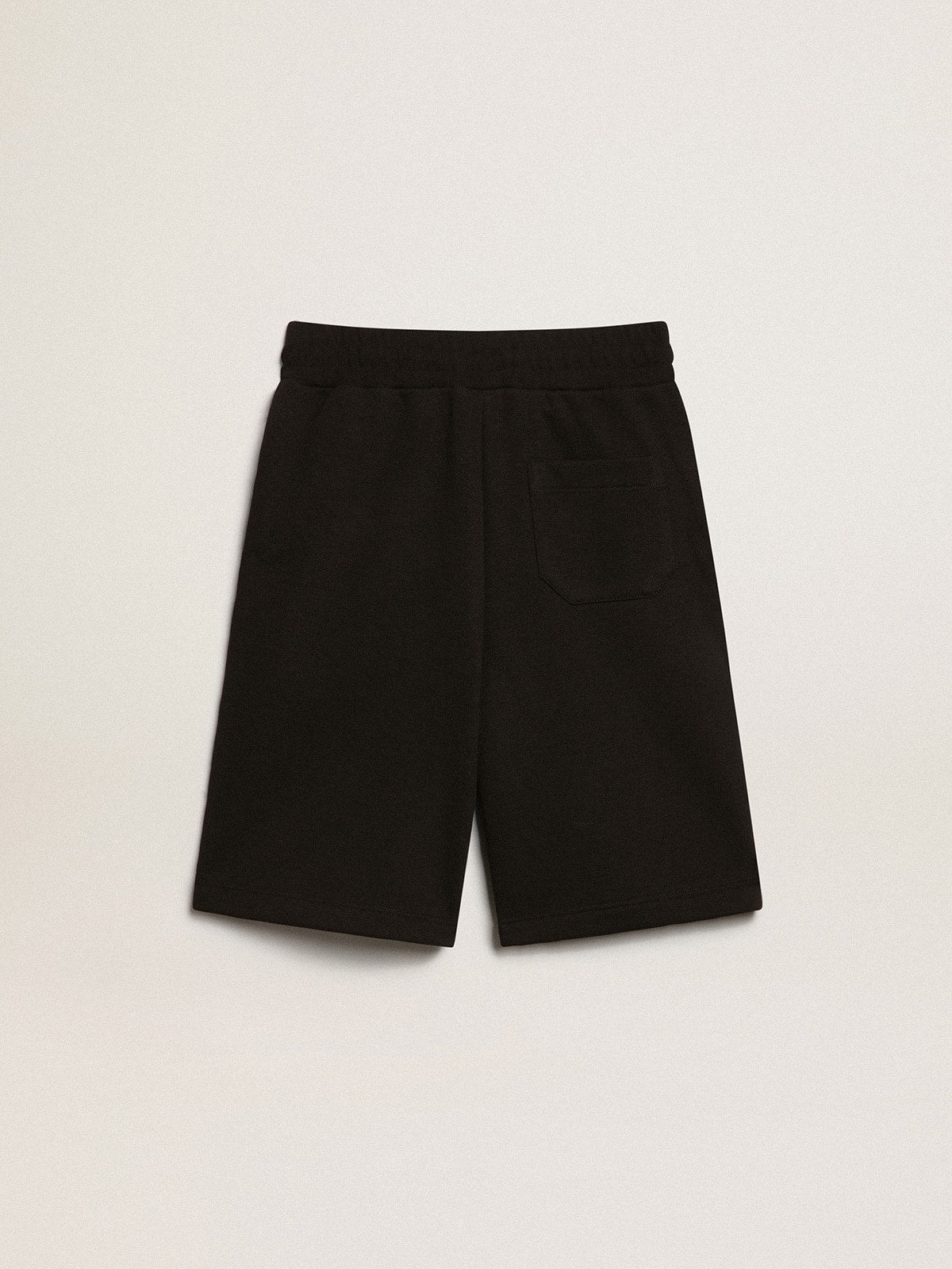 Boys’ black Bermuda shorts with white stars - Golden Goose Kids