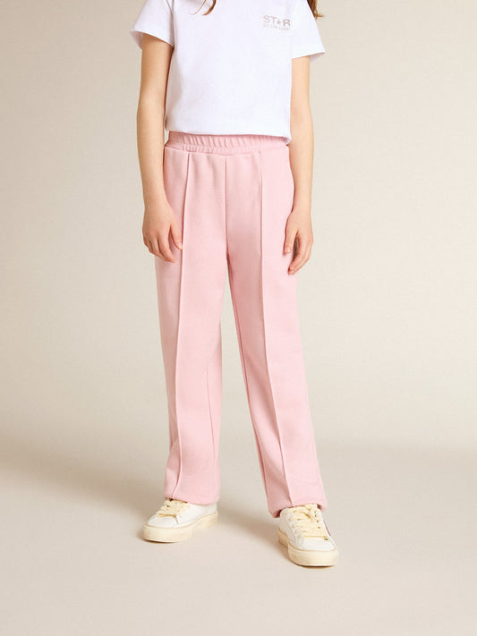 Pink joggers with glitter star on the front - Golden Goose Kids