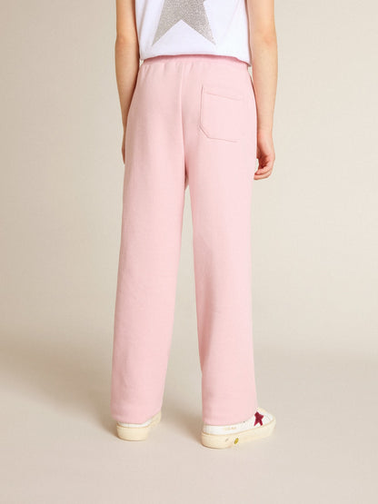Pink joggers with glitter star on the front - Golden Goose Kids