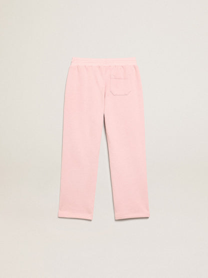 Pink joggers with glitter star on the front - Golden Goose Kids