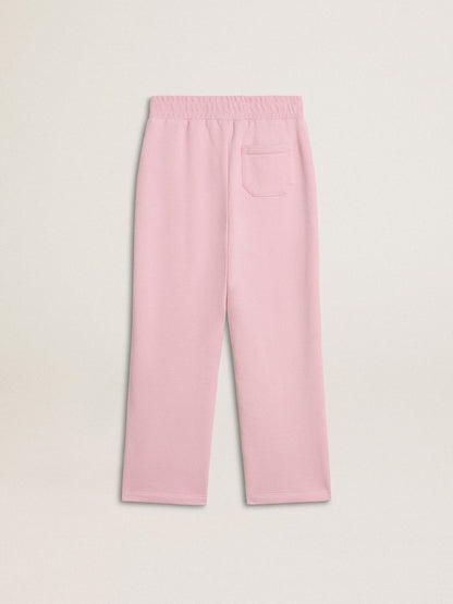 Pink joggers with glitter star on the front - Golden Goose Kids