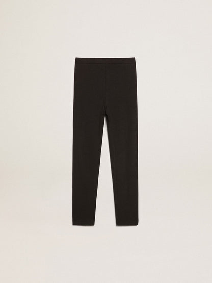 Girls’ black leggings with white stars on the sides - Golden Goose Kids