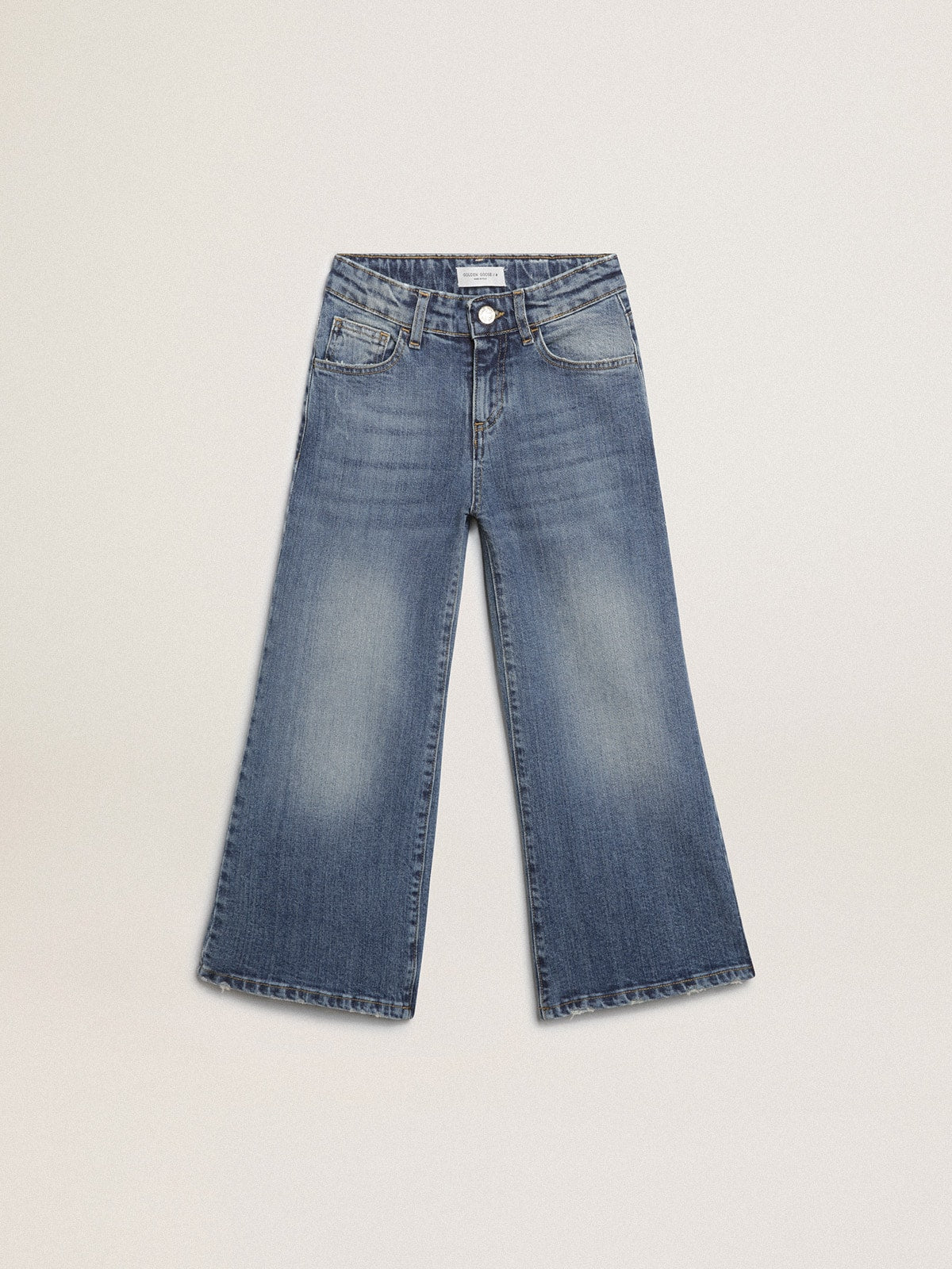 Wide-leg jeans in mid-blue bull denim - Golden Goose Kids