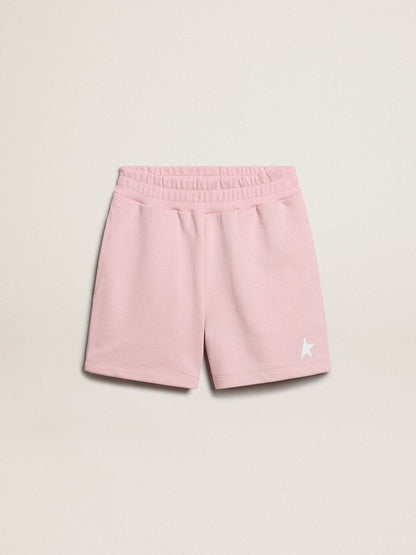 Girls’ shorts in pink with white star - Golden Goose Kids
